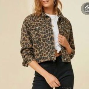 HAYDEN LOS ANGELES CHEETAH DENIM JAVKET M/L BOUTIQUE